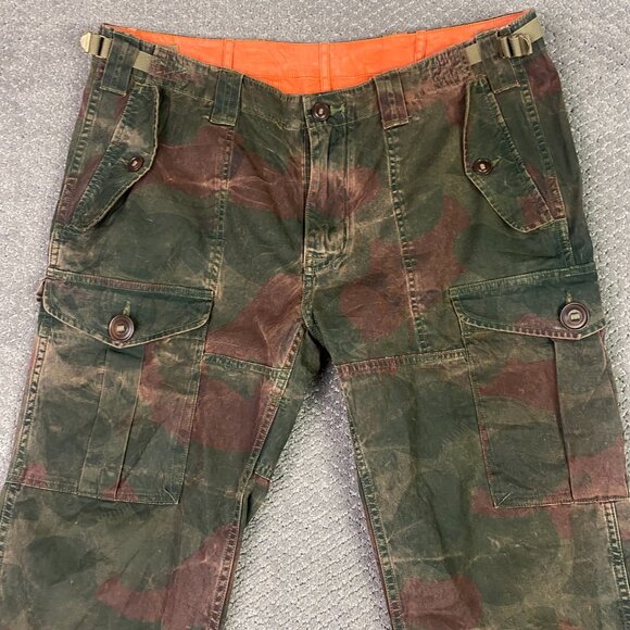 Polo Ralph Lauren Reversible Orange Camo Cargo Pants Mens 35 x 30 Measures 37x29 - Picture 4 of 16